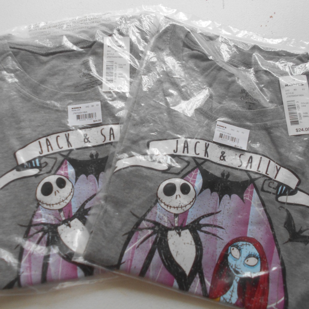 NEW! 2 Nightmare Before Christmas t shirts S